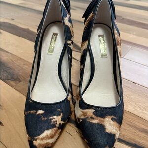 Louise et Cie Black and Brown Animal Print Heels